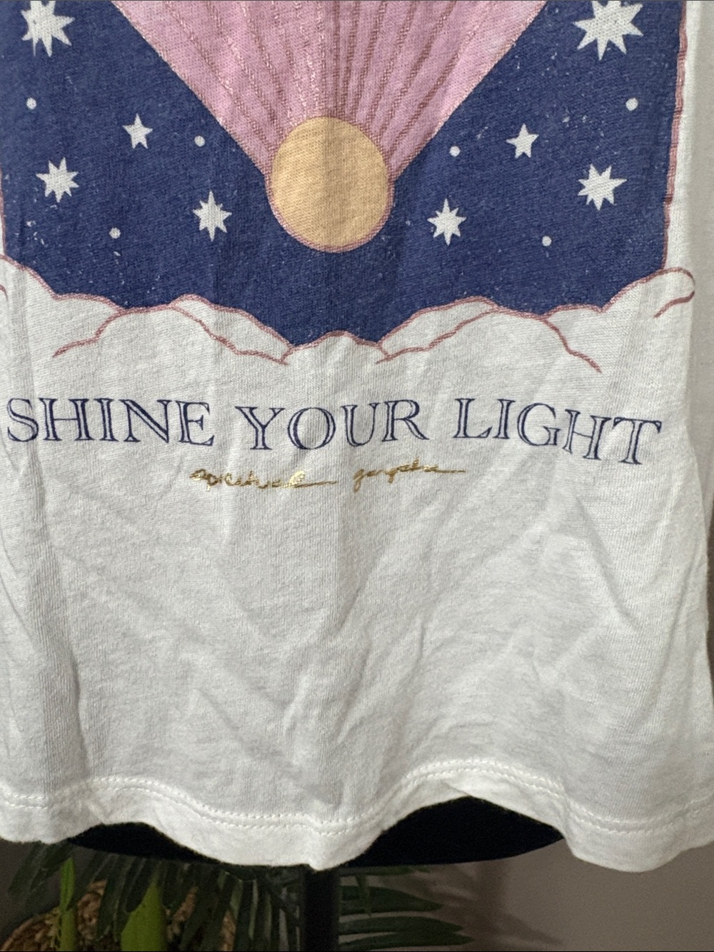 Spiritual Gangster White Graphic Sun & Moon Tank “Shine Your Light” Small - Picture 3 of 8
